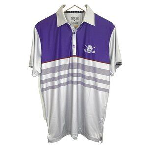 Tattoo Golf Performance Polo Shirt Mens Size Medium Zuma Purple Golf Skull